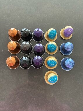 Nespresso Coffee Capsules Assorted Colors - Copper, Black, Purple, Gold, Blue